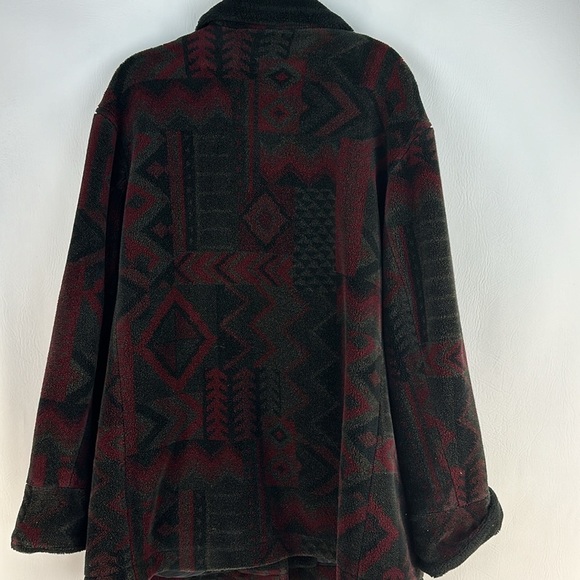 Vintage Forecaster Sport Southwestern Fleece/Sherpa Button Down Coat, M - Picture 4 of 9